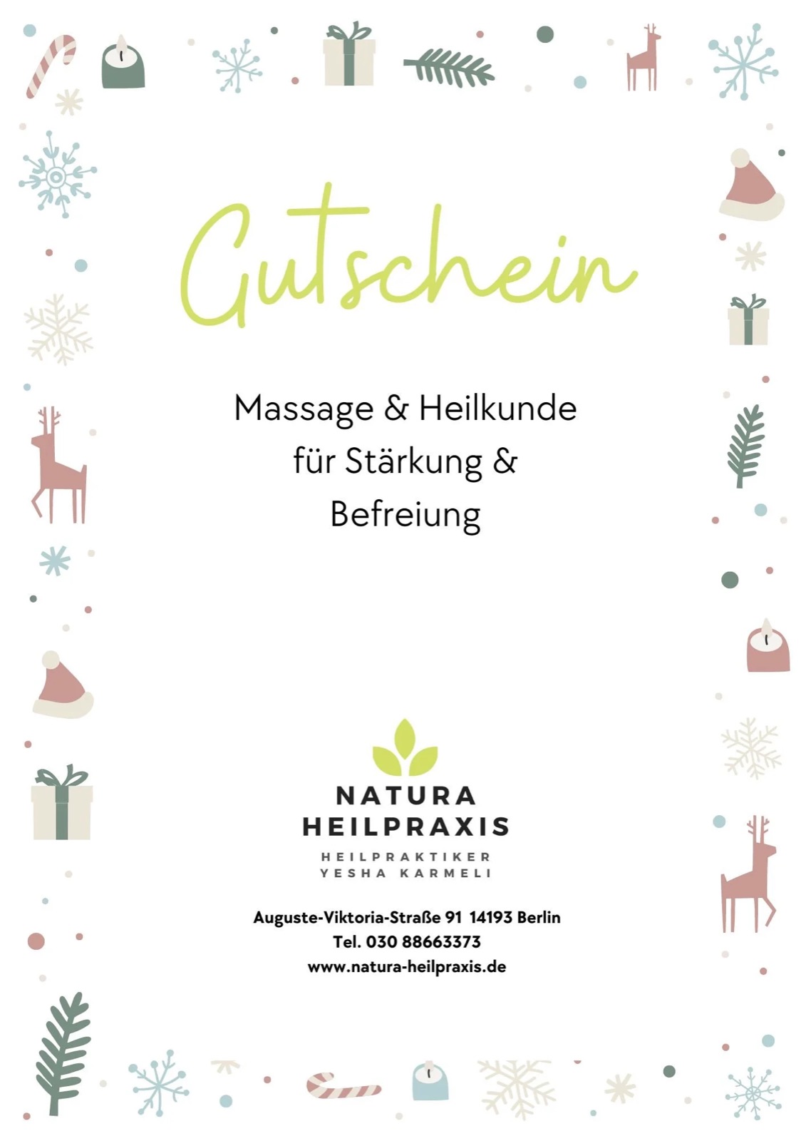 Christmas vouchers: something good for vitality & wholeness
