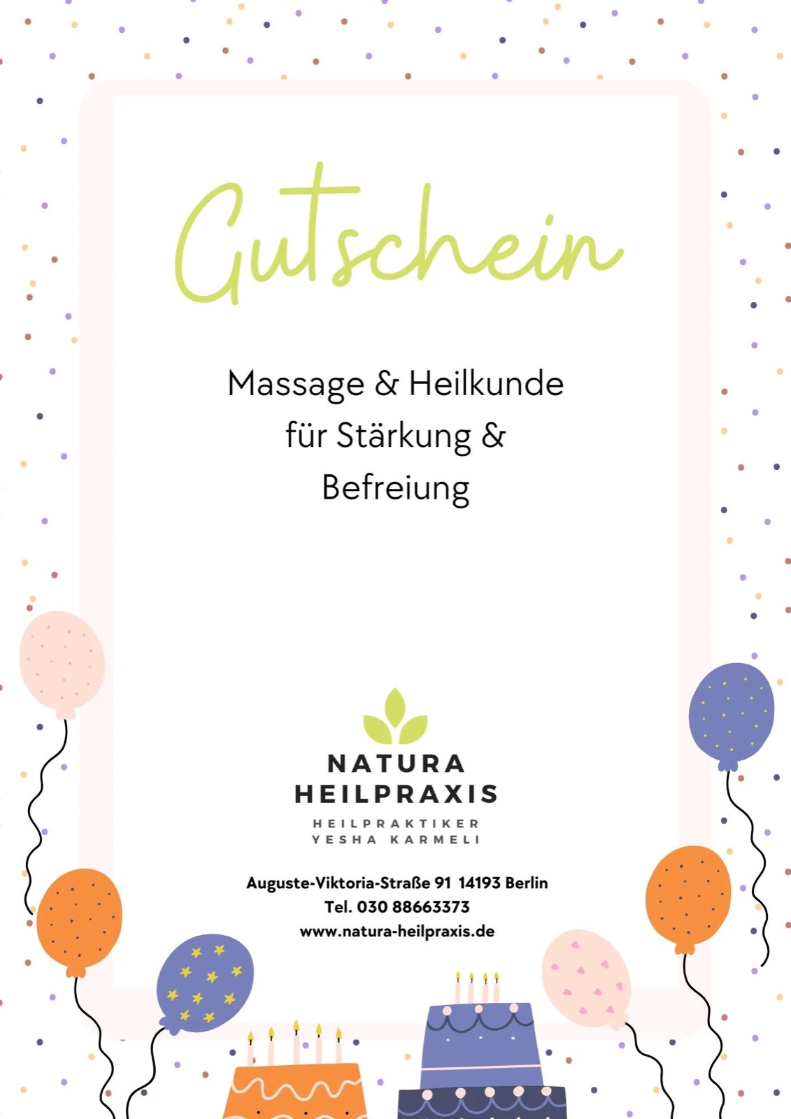 Birthday vouchers: something good for vitality & wholeness